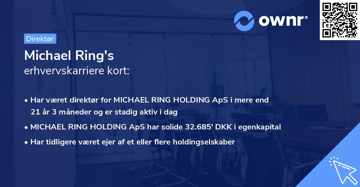 Michael Ring's erhvervskarriere kort