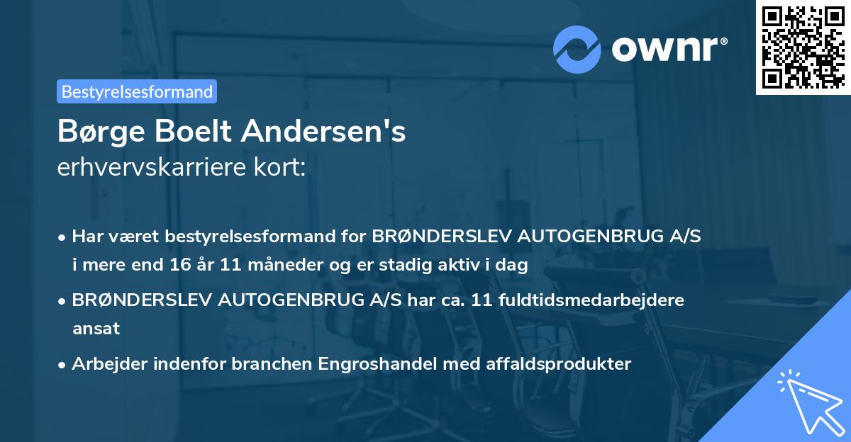 Børge Boelt Andersen's erhvervskarriere kort