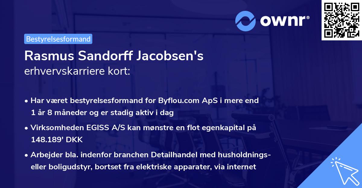 Rasmus Sandorff Jacobsen's erhvervskarriere kort