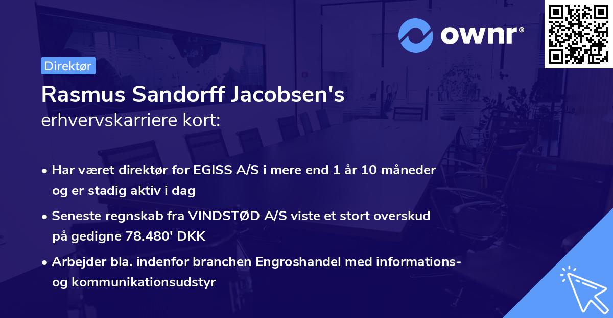 Rasmus Sandorff Jacobsen's erhvervskarriere kort
