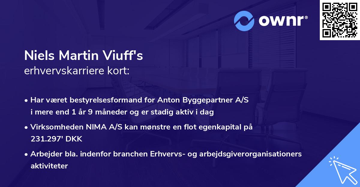 Niels Martin Viuff's erhvervskarriere kort