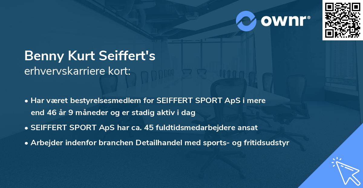 Benny Kurt Seiffert's erhvervskarriere kort