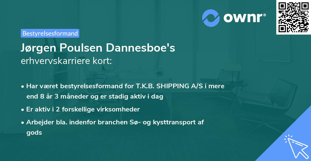 Jørgen Poulsen Dannesboe's erhvervskarriere kort