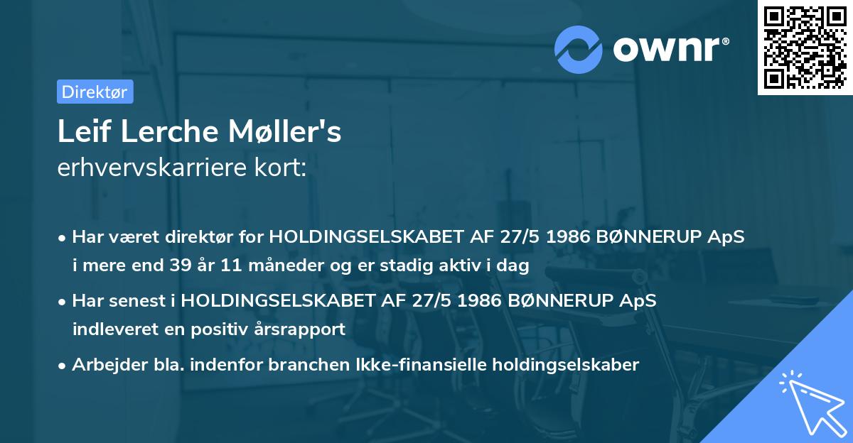 Leif Lerche Møller's erhvervskarriere kort