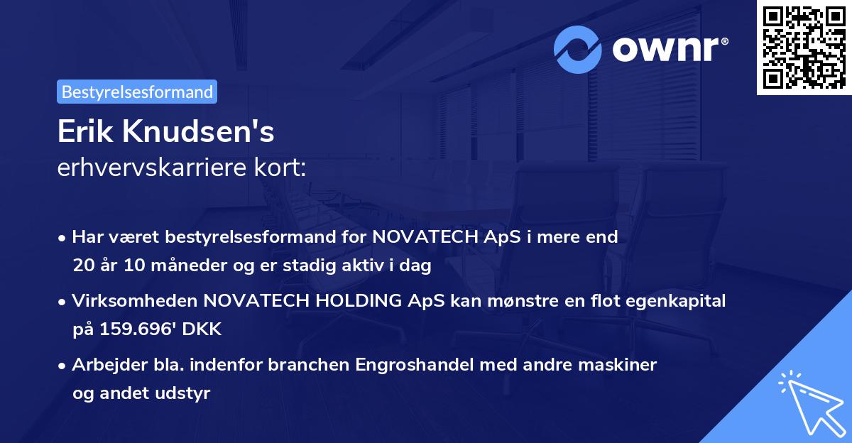 Erik Knudsen's erhvervskarriere kort
