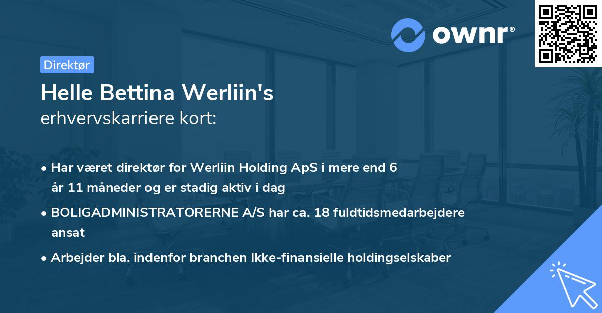 Helle Bettina Werliin's erhvervskarriere kort