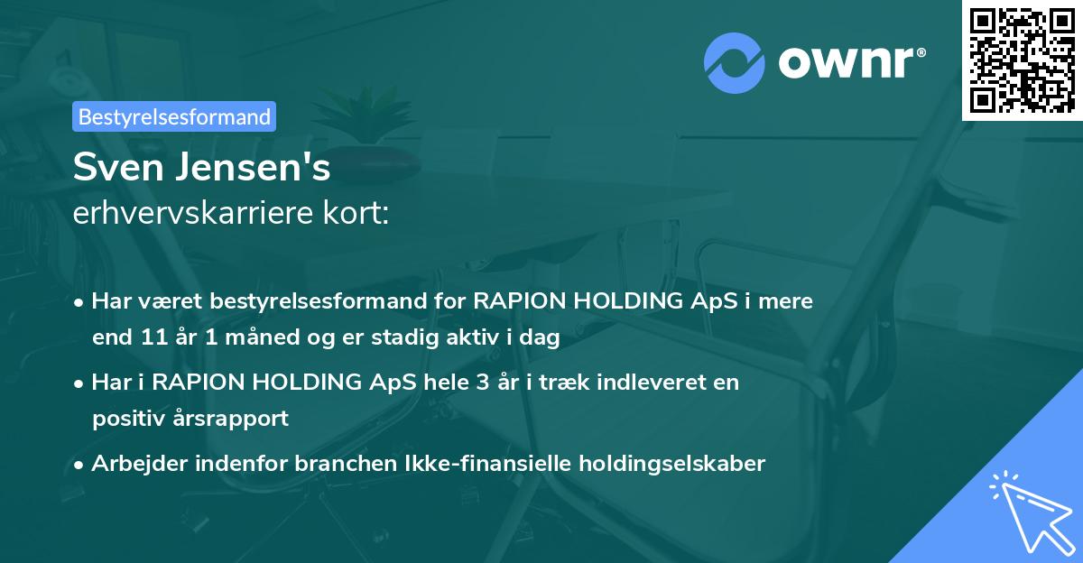 Sven Jensen's erhvervskarriere kort