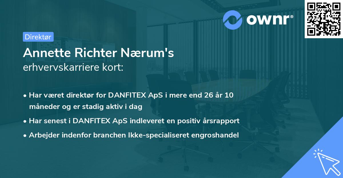 Annette Richter Nærum's erhvervskarriere kort