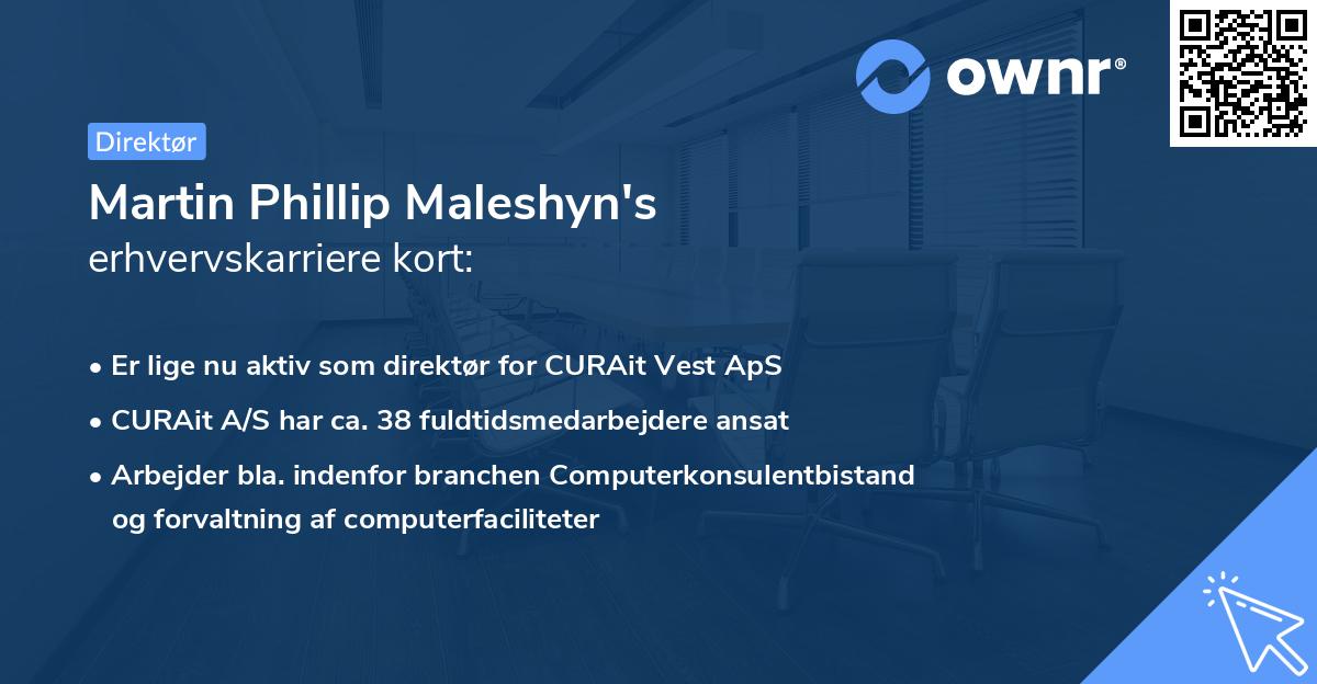 Martin Phillip Maleshyn's erhvervskarriere kort