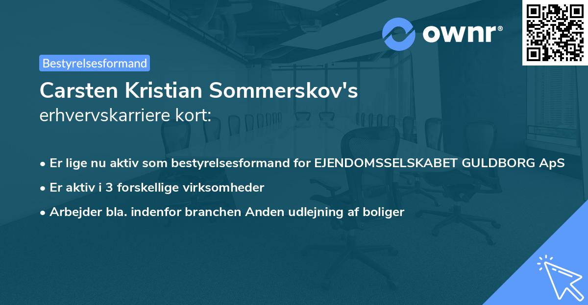 Carsten Kristian Sommerskov's erhvervskarriere kort