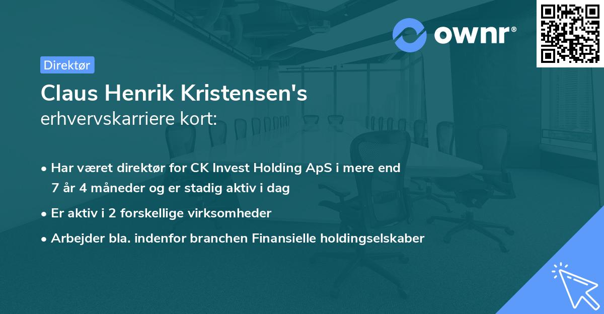 Claus Henrik Kristensen's erhvervskarriere kort
