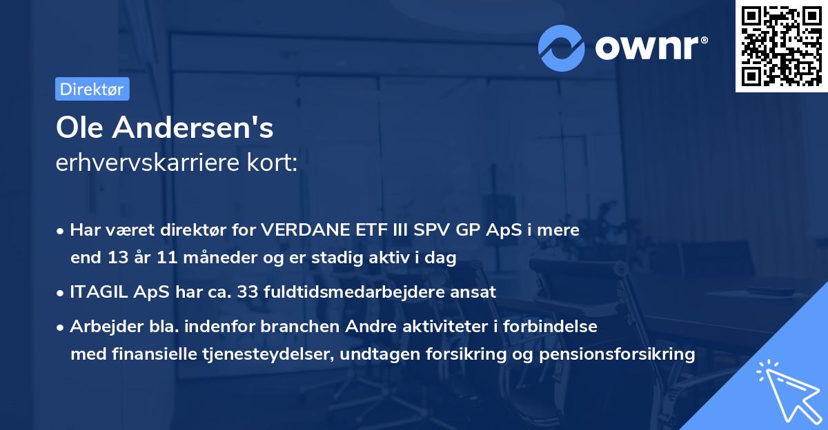 Ole Andersen's erhvervskarriere kort