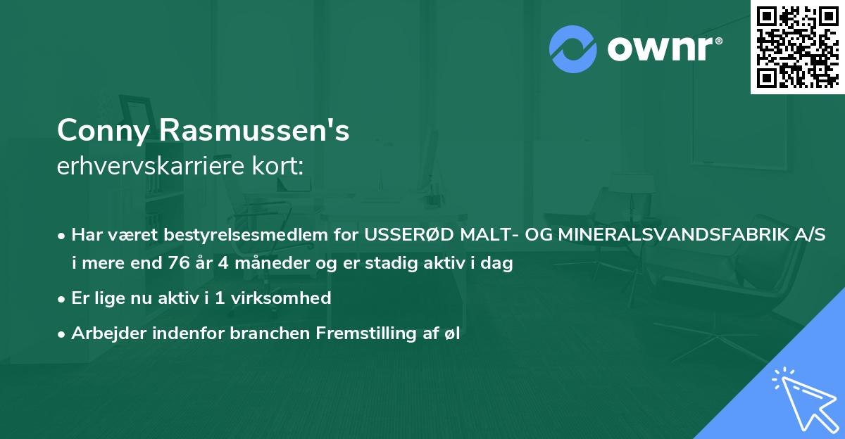 Conny Rasmussen's erhvervskarriere kort