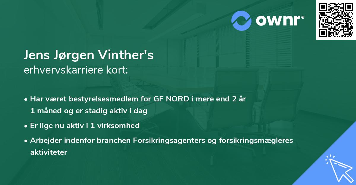 Jens Jørgen Vinther's erhvervskarriere kort