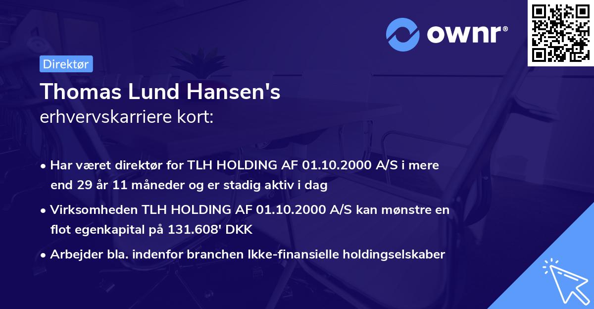 Thomas Lund Hansen's erhvervskarriere kort