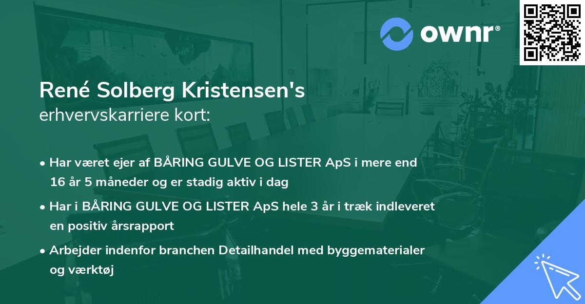 René Solberg Kristensen's erhvervskarriere kort