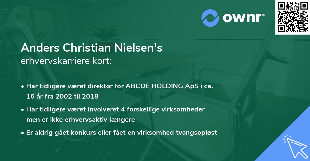 Anders Christian Nielsen's erhvervskarriere kort