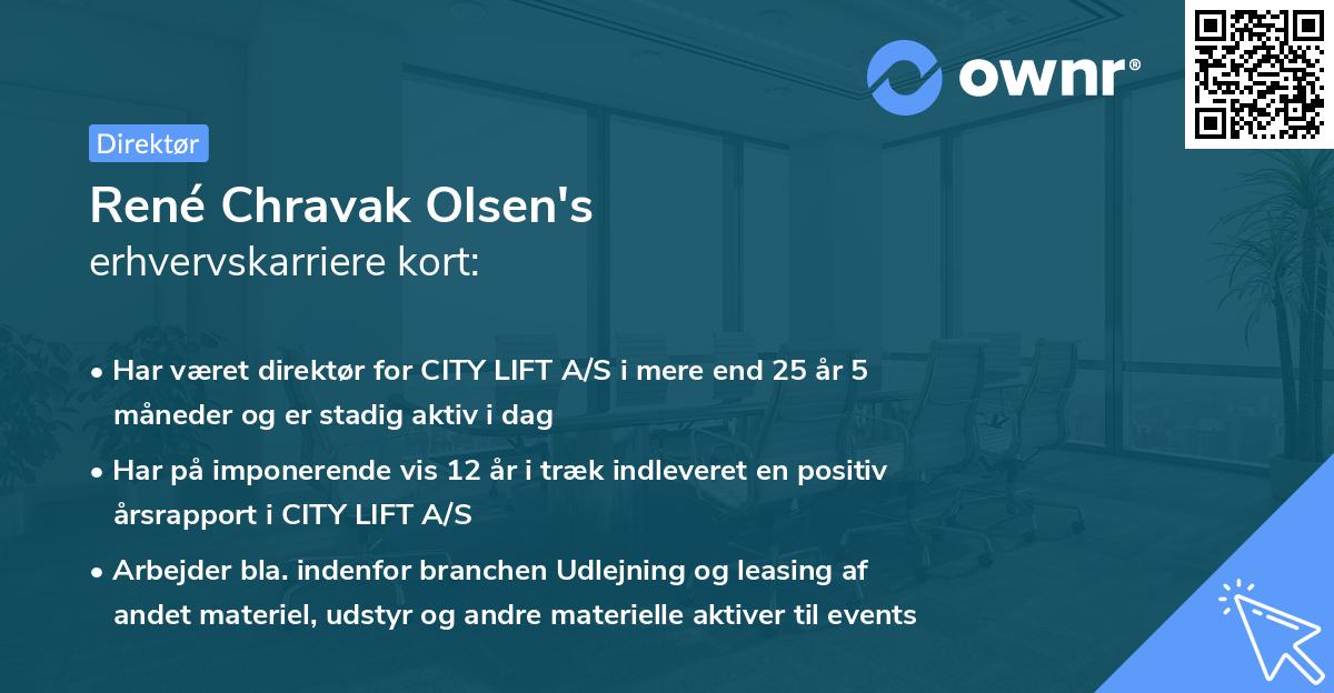 René Chravak Olsen's erhvervskarriere kort
