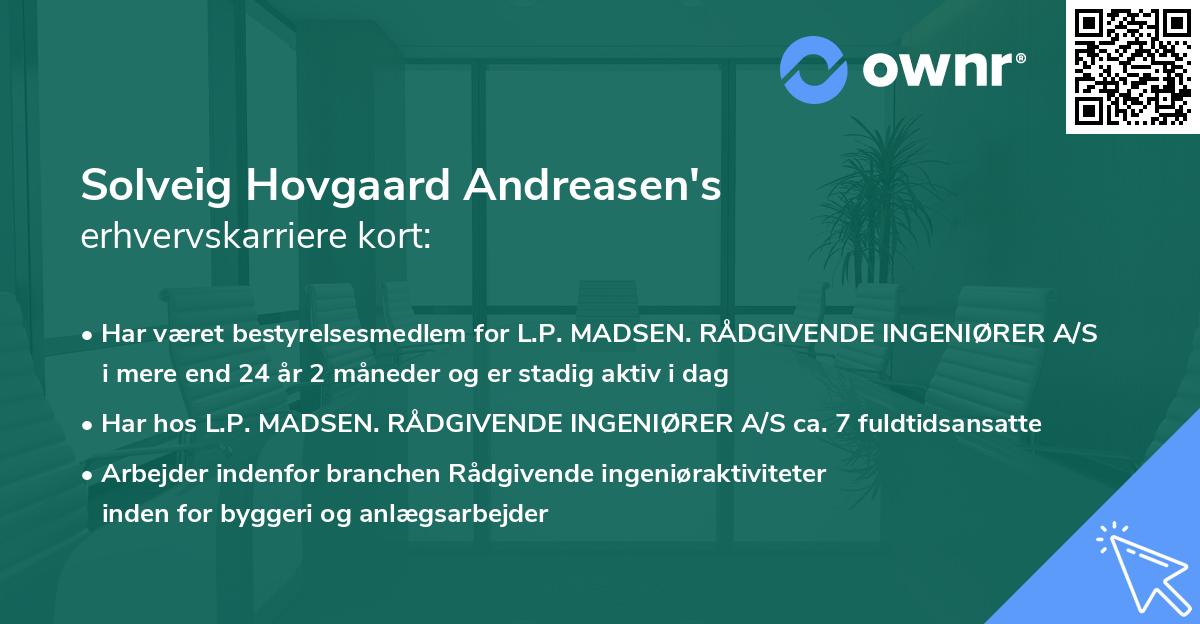 Solveig Hovgaard Andreasen's erhvervskarriere kort