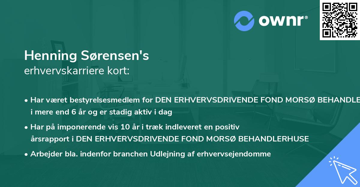 Henning Sørensen's erhvervskarriere kort