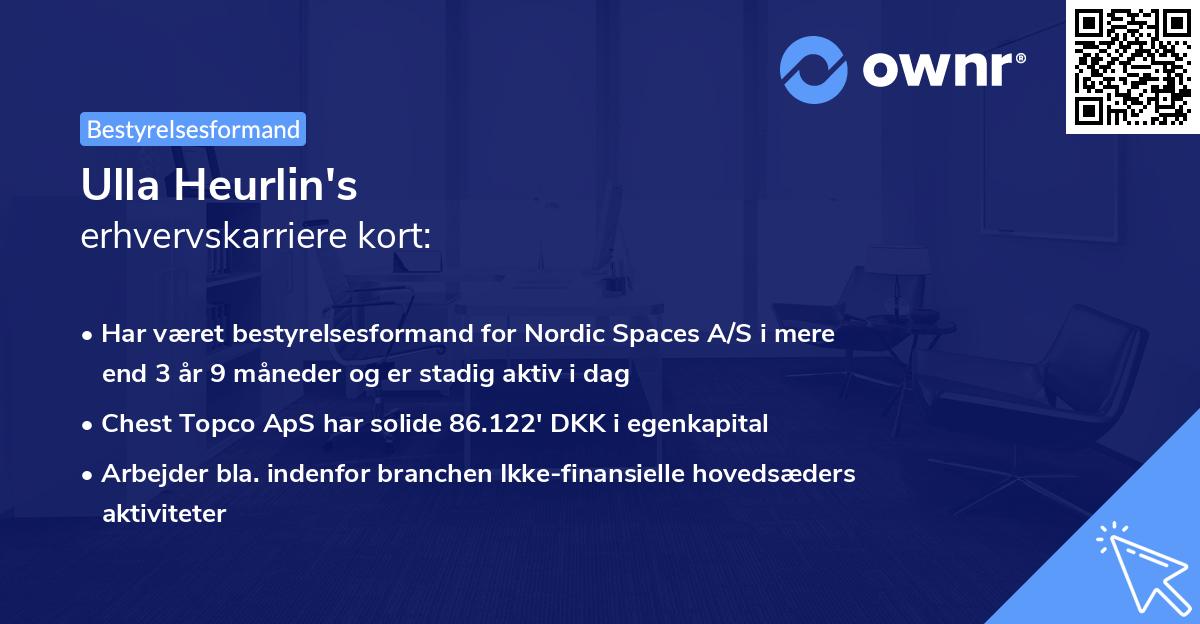 Ulla Heurlin's erhvervskarriere kort