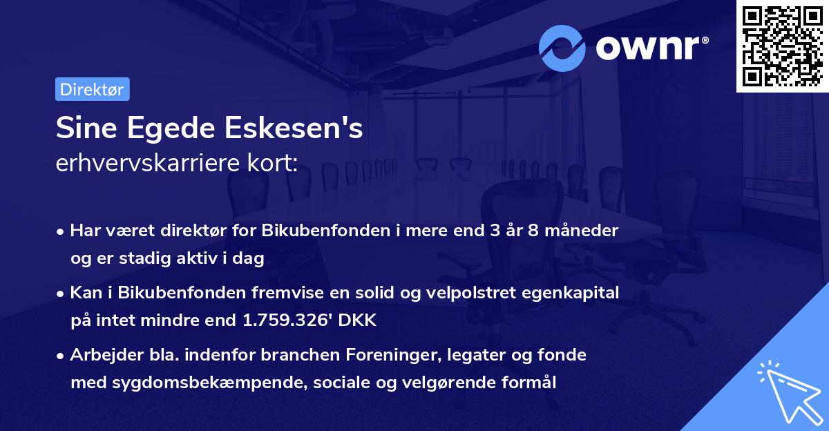 Sine Egede Eskesen's erhvervskarriere kort