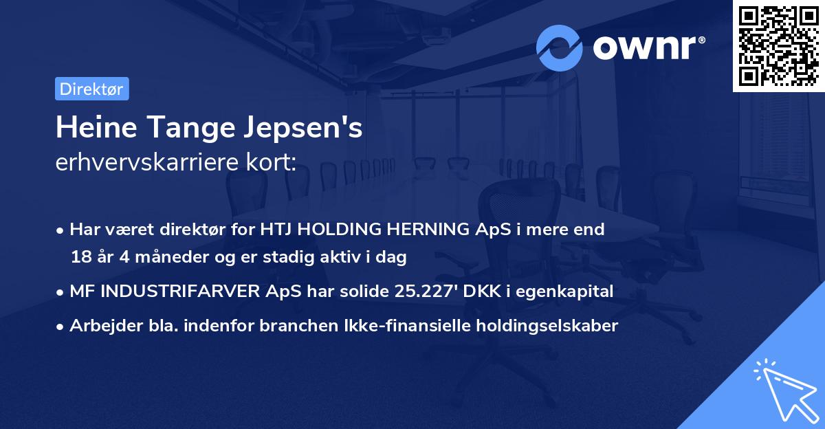 Heine Tange Jepsen's erhvervskarriere kort