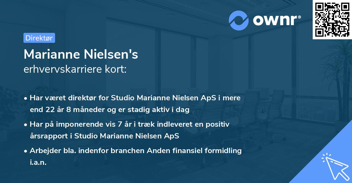 Marianne Nielsen's erhvervskarriere kort