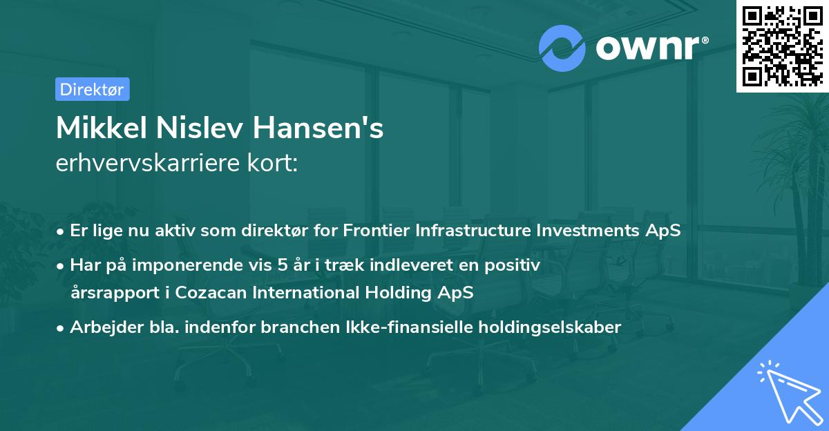 Mikkel Nislev Hansen's erhvervskarriere kort