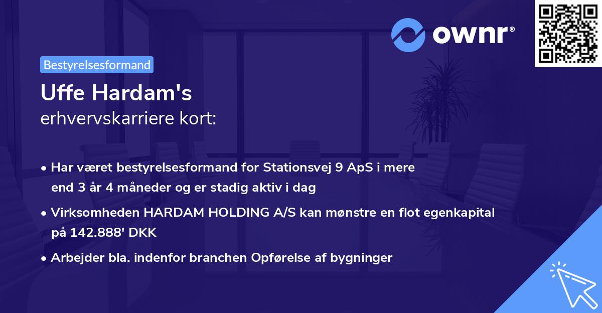 Uffe Hardam's erhvervskarriere kort