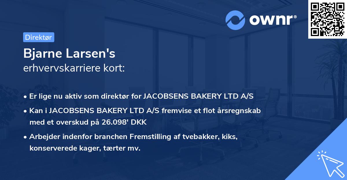 Bjarne Larsen's erhvervskarriere kort