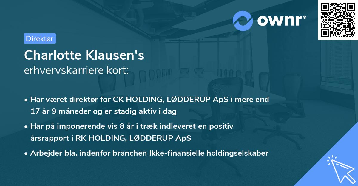 Charlotte Klausen's erhvervskarriere kort