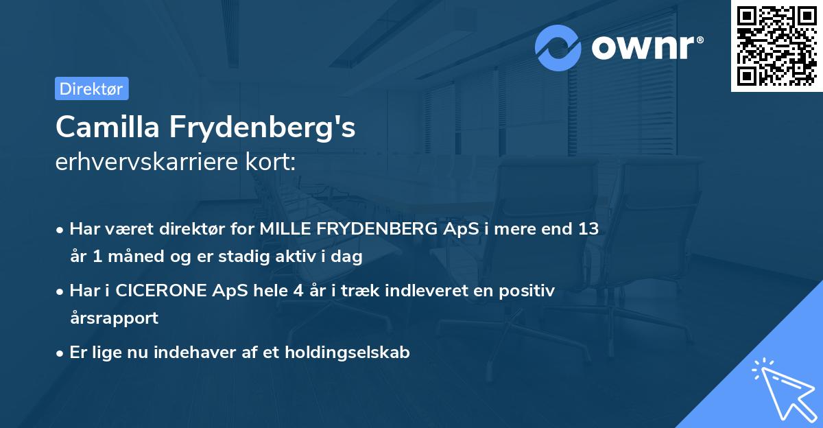 Camilla Frydenberg's erhvervskarriere kort