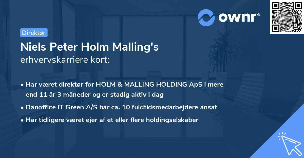 Niels Peter Holm Malling's erhvervskarriere kort