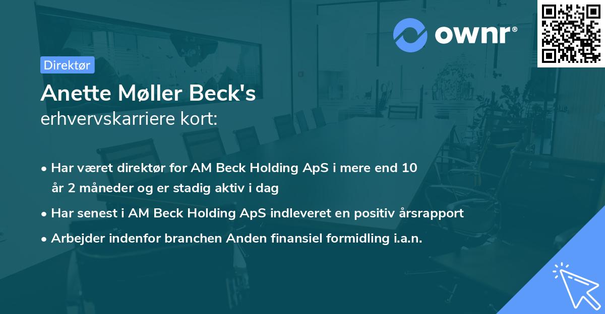 Anette Møller Beck's erhvervskarriere kort