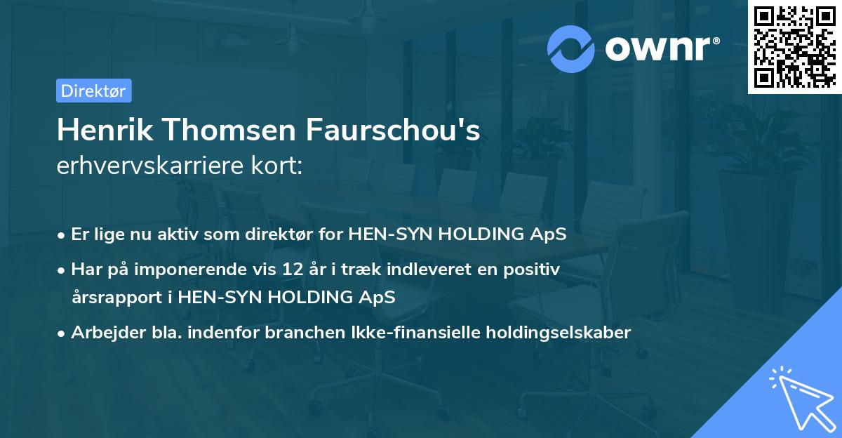 Henrik Thomsen Faurschou's erhvervskarriere kort