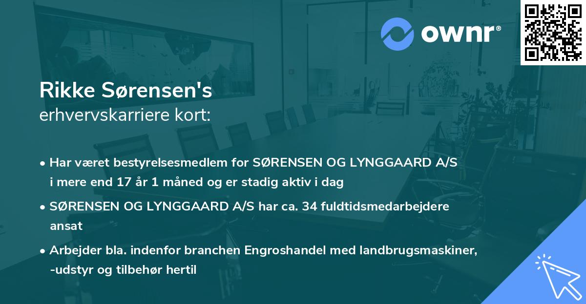 Rikke Sørensen's erhvervskarriere kort