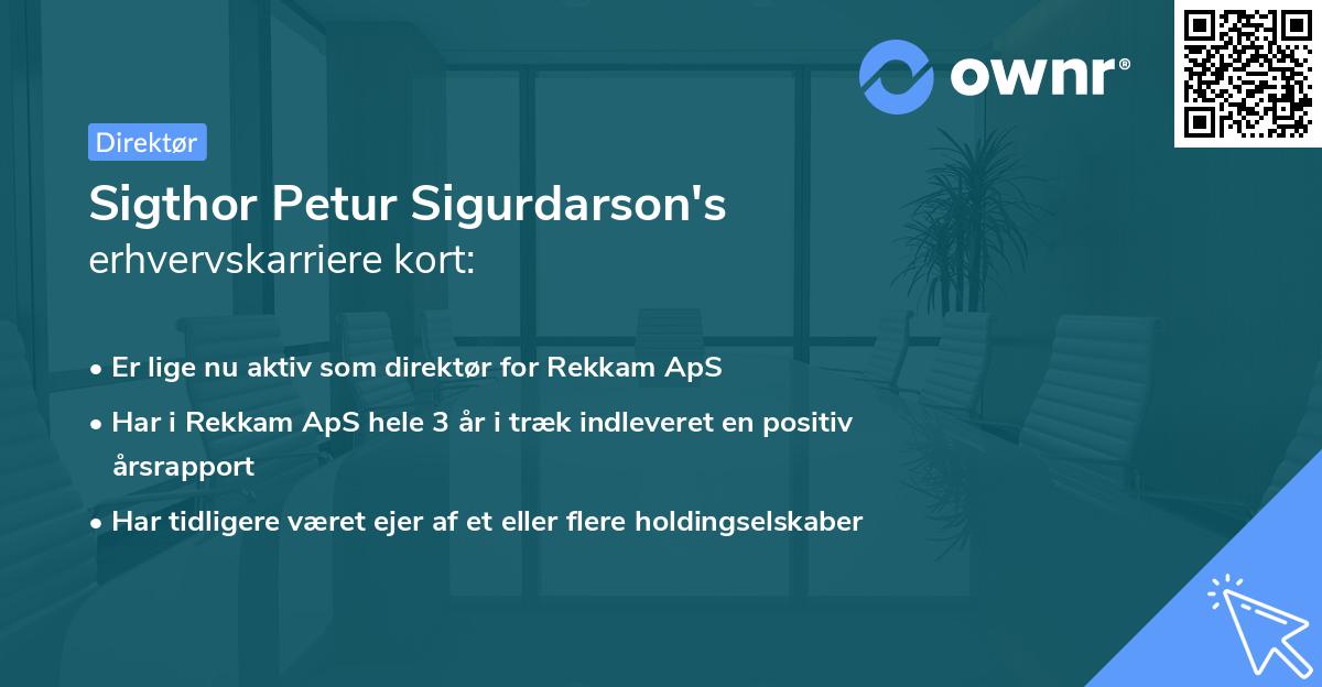 Sigthor Petur Sigurdarson's erhvervskarriere kort