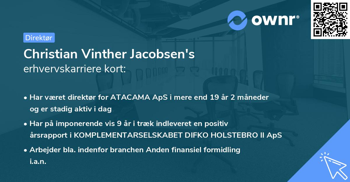 Christian Vinther Jacobsen's erhvervskarriere kort