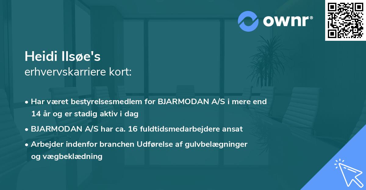 Heidi Ilsøe's erhvervskarriere kort
