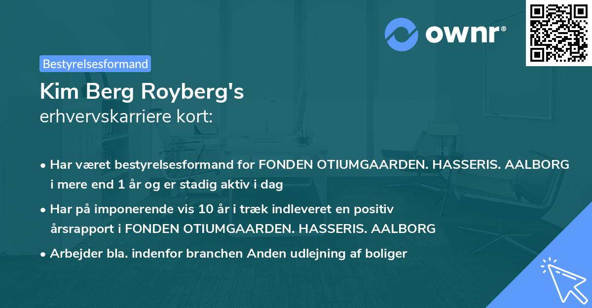 Kim Berg Royberg's erhvervskarriere kort