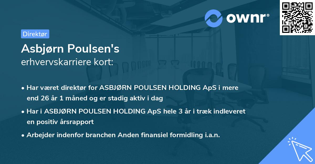Asbjørn Poulsen's erhvervskarriere kort