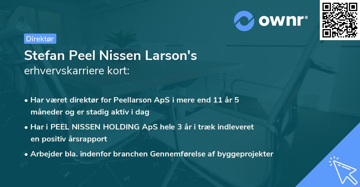Stefan Peel Nissen Larson's erhvervskarriere kort