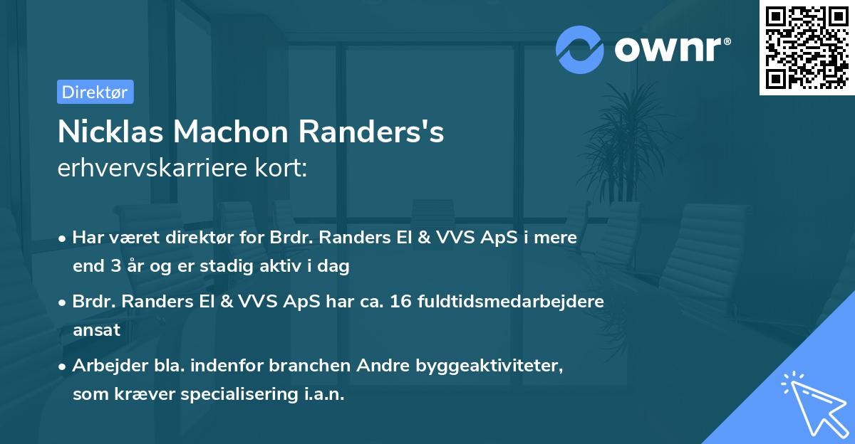 Nicklas Machon Randers's erhvervskarriere kort