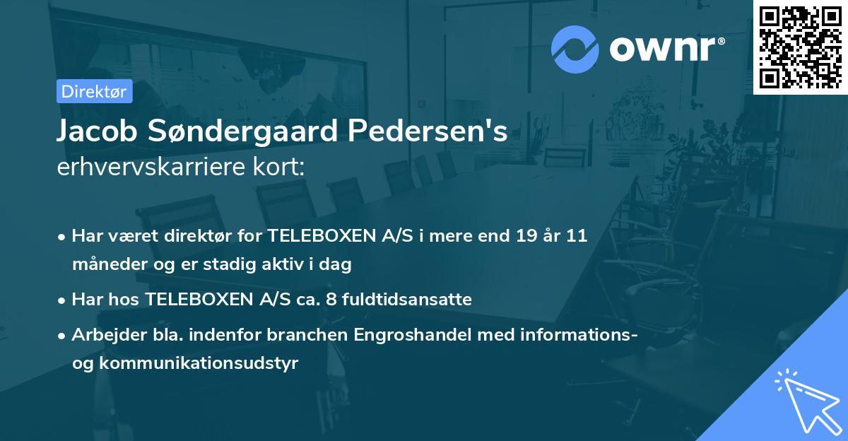 Jacob Søndergaard Pedersen's erhvervskarriere kort