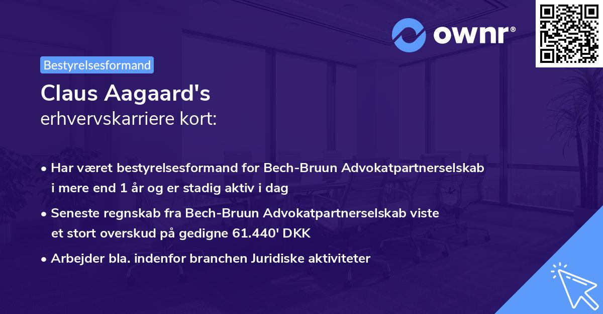 Claus Aagaard's erhvervskarriere kort