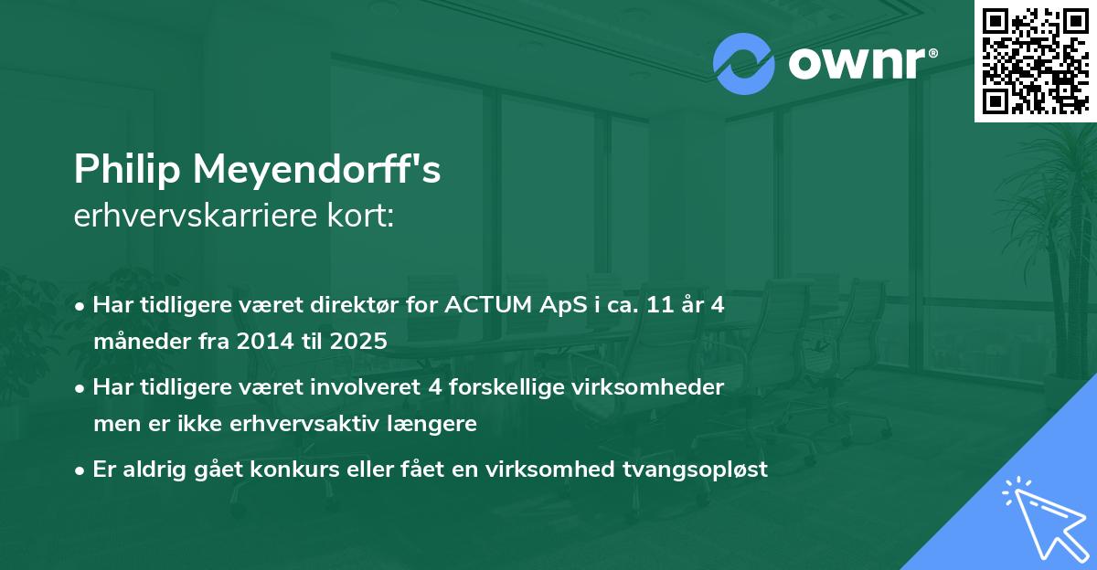 Philip Meyendorff's erhvervskarriere kort