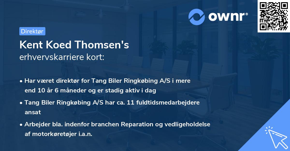 Kent Koed Thomsen's erhvervskarriere kort