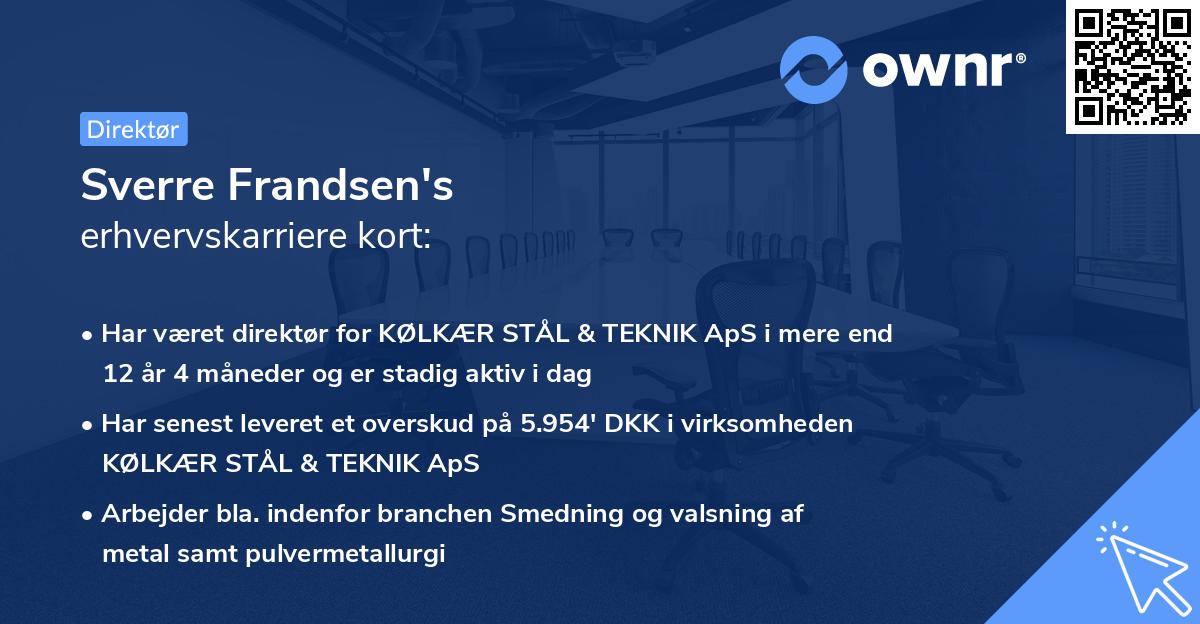 Sverre Frandsen's erhvervskarriere kort