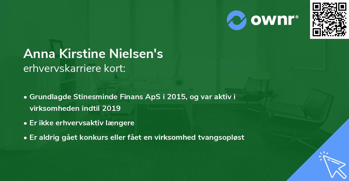 Anna Kirstine Nielsen's erhvervskarriere kort